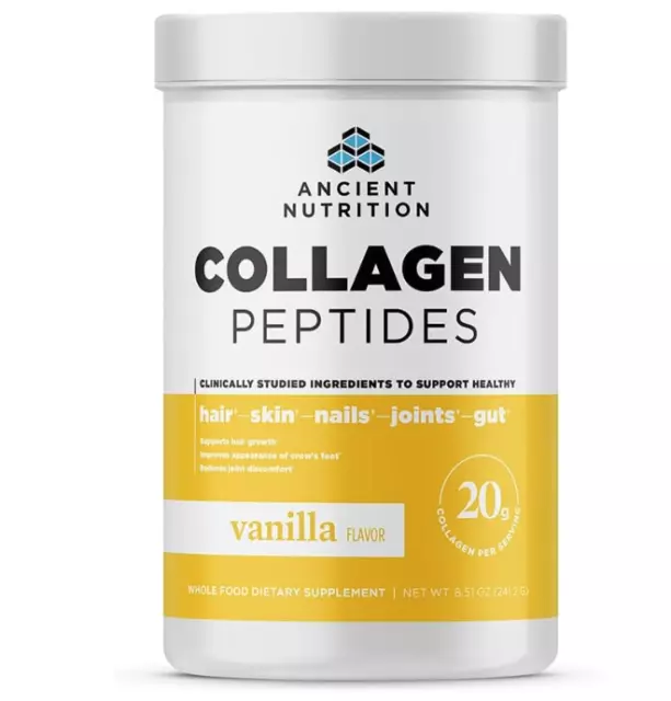 Ancient Nutrition Collagen Peptides, Collagen Peptides Powder, Vanilla Hydrolyze