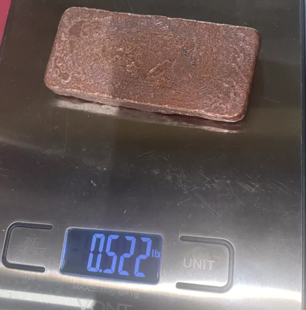Hand Poured Copper Ingot- 1/2lb