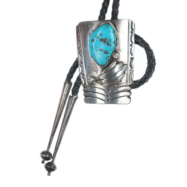 c1950's Zuni Silver and Turquoise c-31 bolo tie