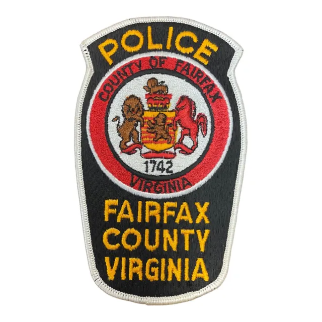Vintage Fairfax County VA Virginia 5 7/8” Police Patch 1742 Obsolete