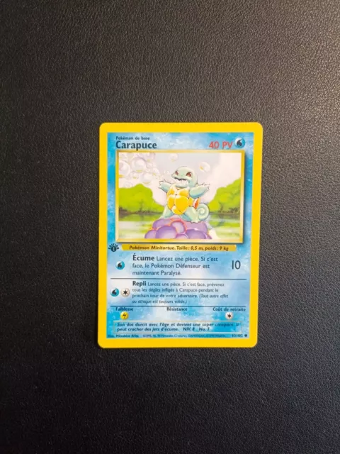 Carte Pokemon CARAPUCE 63/102 Set de Base Wizards EDITION 1 FR TBE