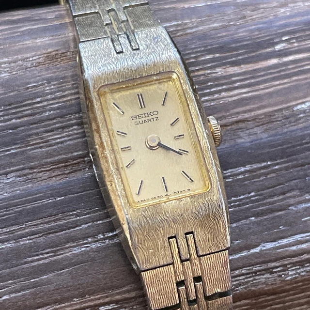 OROLOGIO VINTAGE DUFONTE Made in Swiss Donna Tono Oro Acciaio Marrone