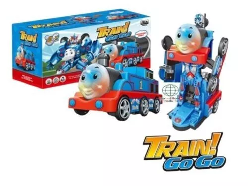 Transform Robot Train Convertible With Light & Sound Kids Children Gift Toy