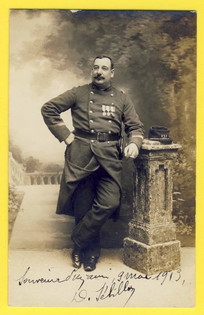 cpa France Carte Photo Joseph à ORLEANS 1913 MILITAIRE SOLDAT du 131e Régiment