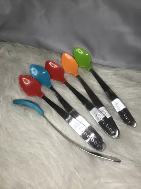 Gerber Graduates Soft Bite Spoons SET OF 6 Soft Silicone Tip Baby Utensils 12