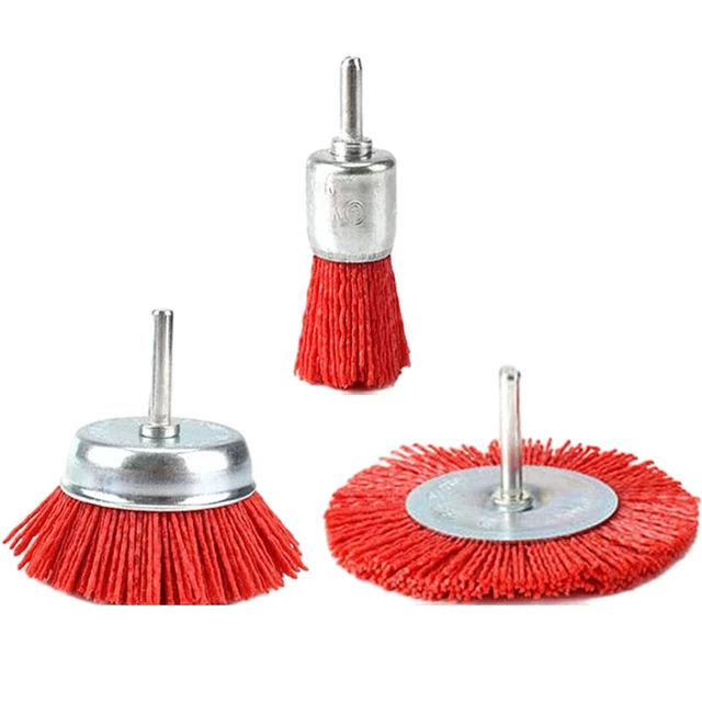Set spazzola a forma di tazza di nylon per scala ruggine e rimozione vernice