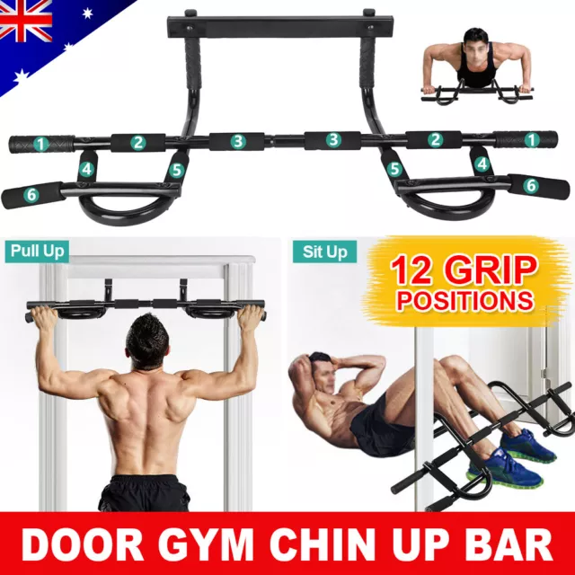 Door Pull Up Bar Gym Fitness Chin Ups Workout Exercise Strength Training Station