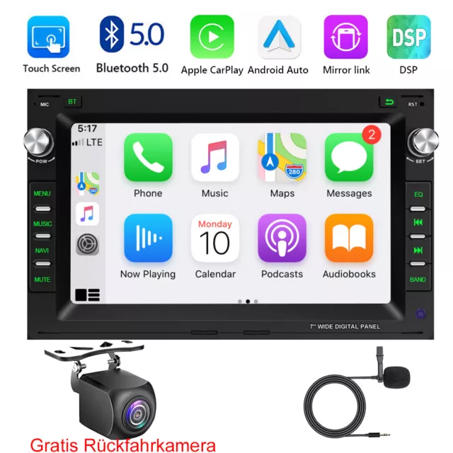 Wireless Carplay Android 12 GPS Navi Autoradio+Kamera für VW Polo 4 MK4 PASSAT