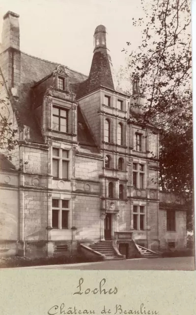 France, Loches, Château de Beaulieu  Vintage albumen print.  Tirage albuminé