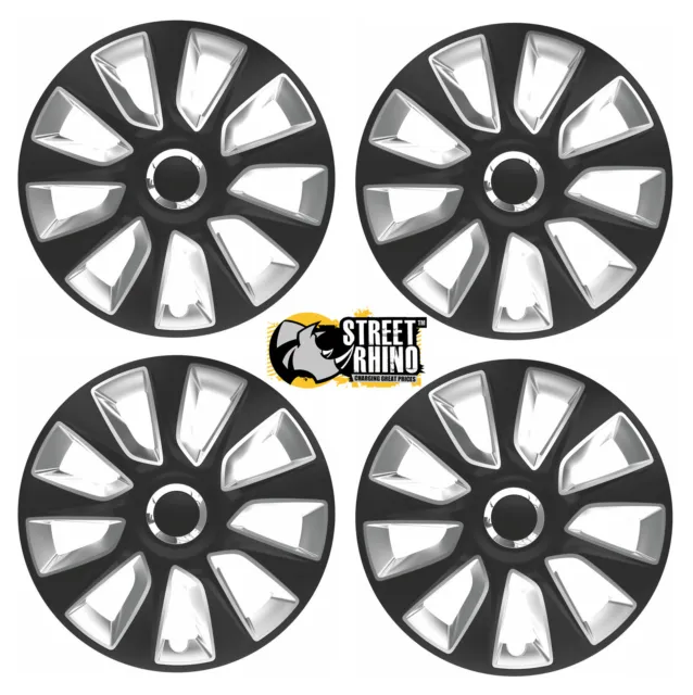 13" Universal Stratos RC Wheel Cover Hub Caps x4 Ideal For Seat Arosa