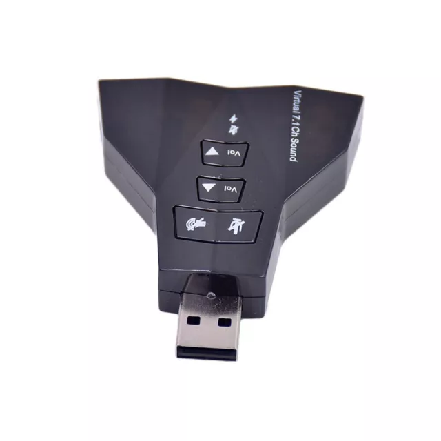 External Virtual 7.1 Ch HD Sound USB Audio Card Mic Adapter PC Laptop Desktop