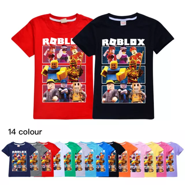 New Boys Girls Summer Casual Short Sleeve T-Shirt Roblox Kids Cotton T-Shirt Top