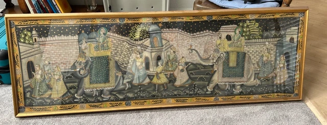 Vintage Middle Eastern Mughal Silk Painting