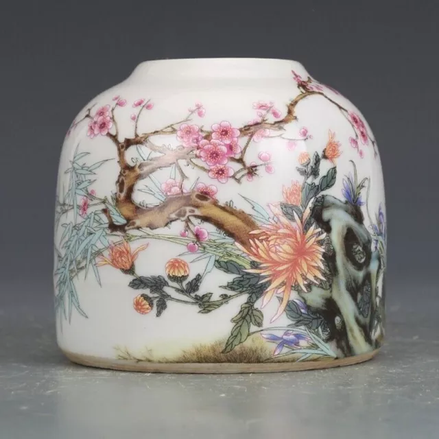 Old Chinese porcelain Color Hand Painted Plum flowers jar pots Pen wash 81069