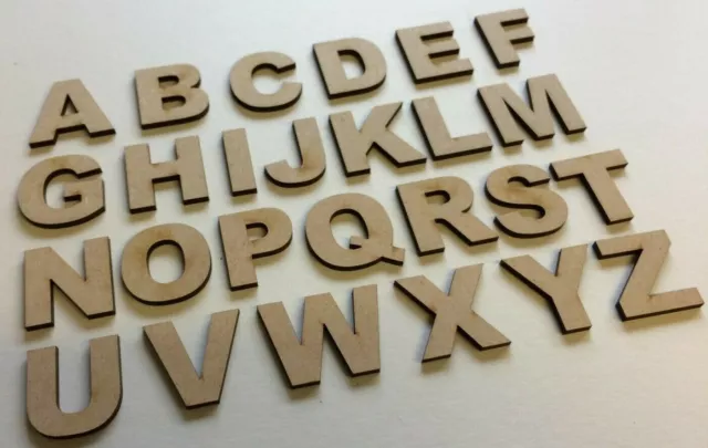 Wooden Letters Numbers Alphabet MDF Shapes Decoration Embellishments Scrapbooks