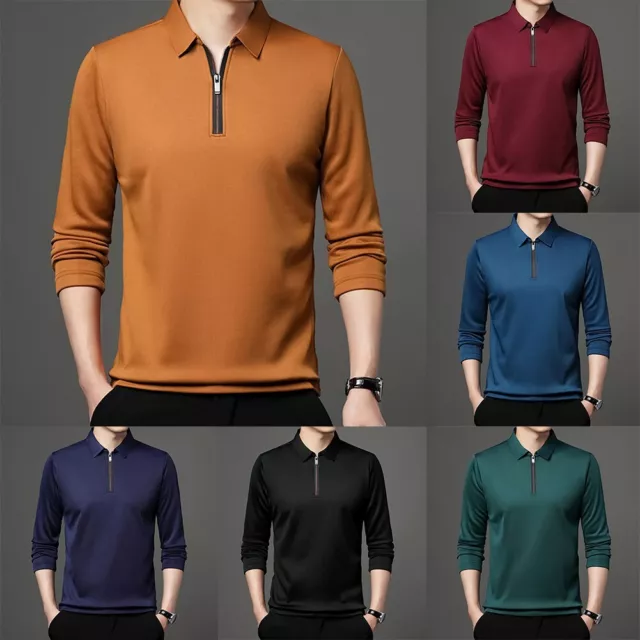 T-shirts décontractés à manches longues couleur unie pour hommes chemises à