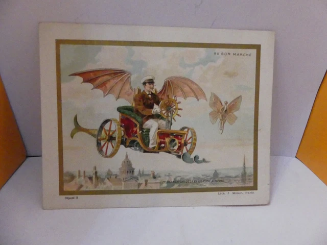 Chromo Publicitaire Ancien Au Bon Marché - Fond Or - La Leçon De Danse - 8 Cm