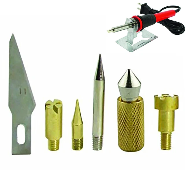 9pc Soldering Iron Pyrography Carving Burner Wood Art Engraving Burning Pen Kit