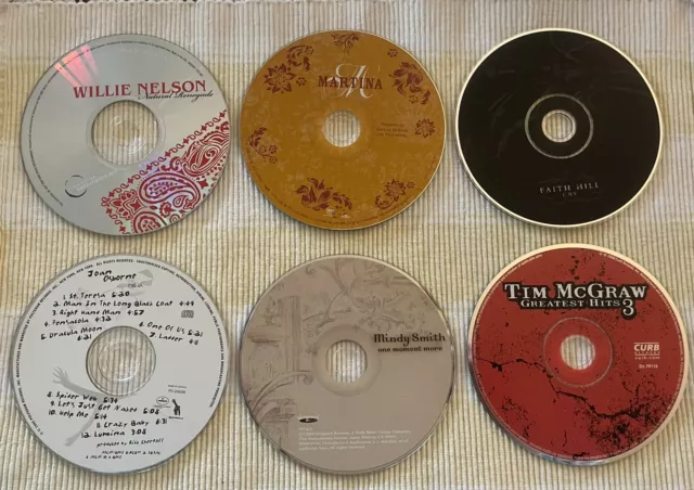 Lot Of 6 Country Music CD Lot Willie Nelson Faith Martina McBride Tim McGraw Etc