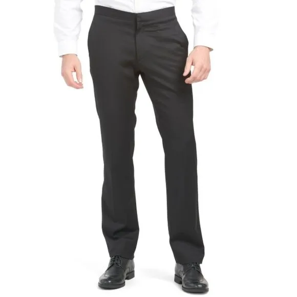 Theory Mens Marlo Tuxedo Hamburg Dress Pants 29 100% Wool Black Career Work