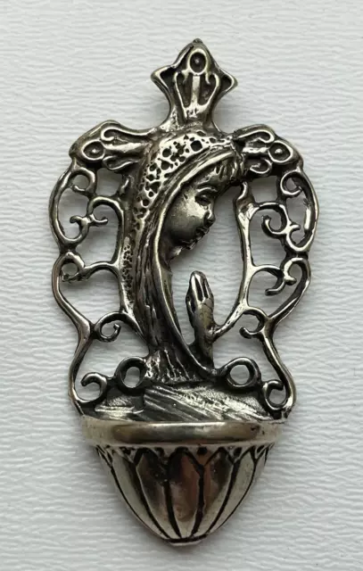 Alter religiöser Maria  Anhänger Pendant Weihwasser 925 Silber Nr. 301