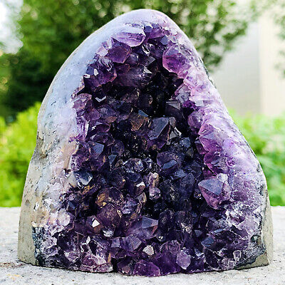 560G Amethyst Crystal Geode Uruguayan Purple Free Standing Quartz Gift