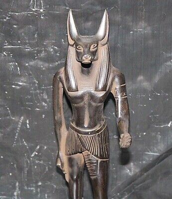 Unique Ancient Egyptian Statue Stand Anubis Tomb Guard Protection Hieroglyphics