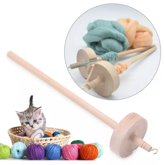 Beginners Sewing Accessories Solid Wooden Handmade Drop Spindle Whorl Yarn Spin