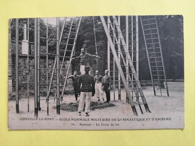 CPA 94 - JOINVILLE le PONT ÉCOLE MILITAIRE Gymnastique ANNEAUX La CROIX de FER