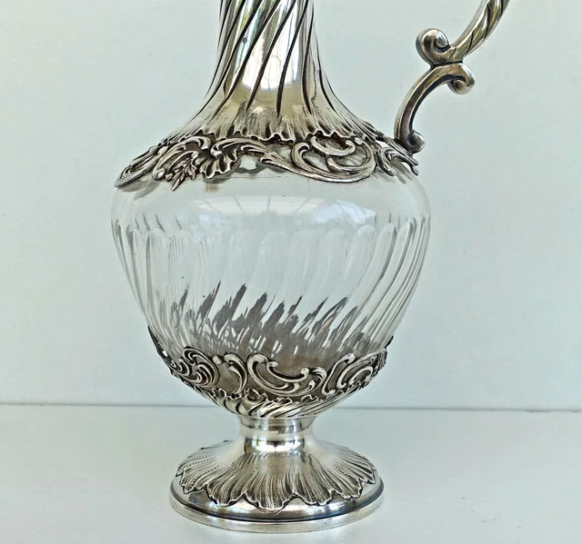 AIGUIERE ARGENT MASSIF Orfèvre Veuve Ernest COMPERE Cristal Baccarat ...