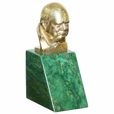 Rare Asprey & Co Oscar Nemon 1967 18Ct Gold Minature Bust Of Winston Churchill