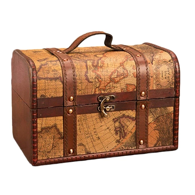 Boîte au trésor en bois pour enfants Collection de bijoux Boîte de rangement pou