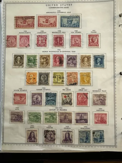 US Stamp Collection From 1920s to 1990s Quantity ~400.  ~$150 Unused Value.