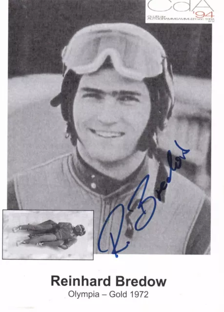 Reinhard BREDOW - DDR, Gold Olympia 1972 Rodeln, Original-Autogramm!