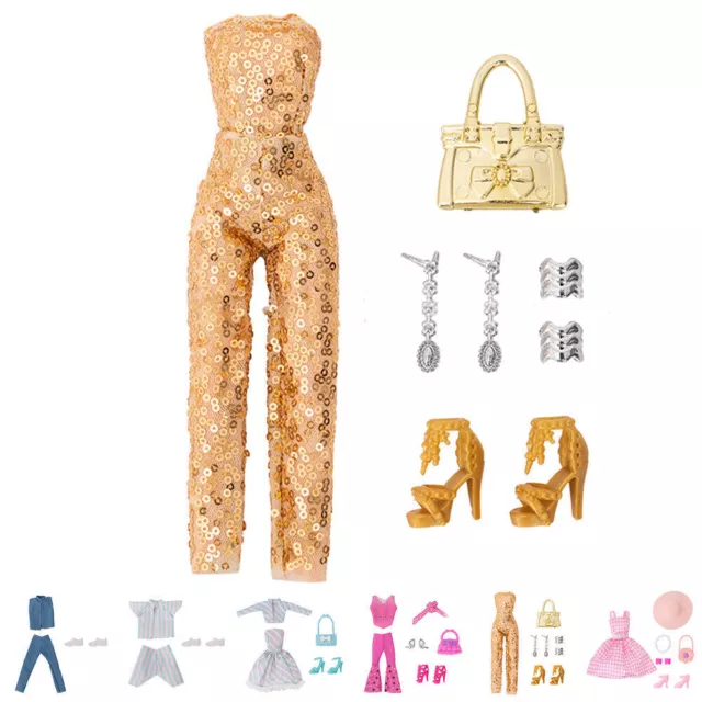 Girls Barbie Doll Margot Robbie Ken Clothes Shoes Jewelry Accessories Outfit Set