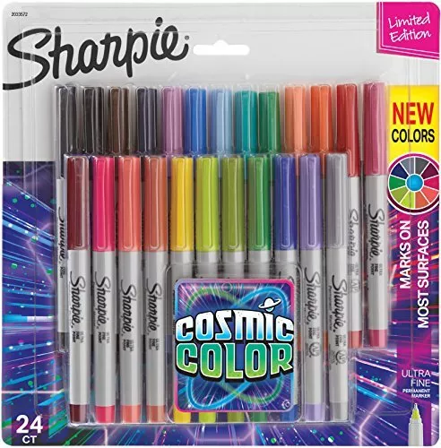 Sharpie Permanent Markers Ultra Fine Point Cosmic Color Limited Edition 24 Count