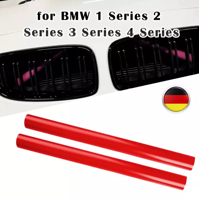 2X Front Kühlergrill Zierleisten ​Streifen BMW F10 F30 1 2 3 4 5 Serie Rot