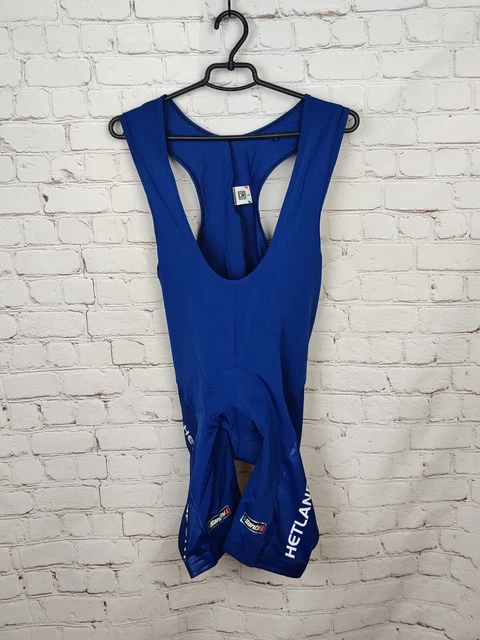 Cycling Bib Shorts Bike Santini SMS Racing Men's Blue Padded Bicycling Hetland L
