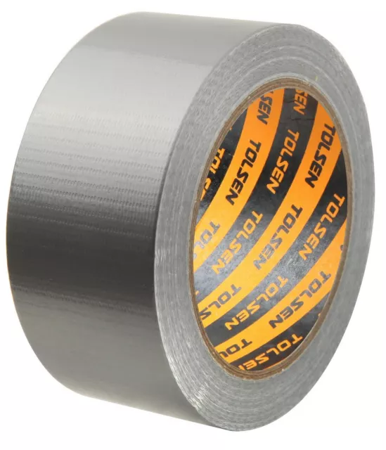 Tolsen Duct Gaffer Tape 48mm x 25-50m Heavy Duty Textile Fabric Cloth Silver