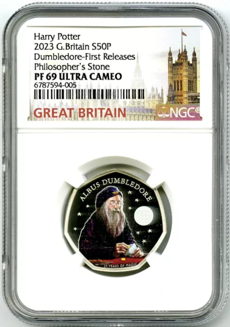 2023 Great Britain S50P Silver Proof Ngc Pf69 Albus Dumbledore Potter