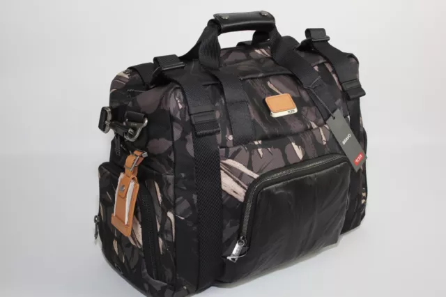 Tumi Alpha Bravo Buckley Duffel Charcoal/Black Camouflage Carry-on Tan accents