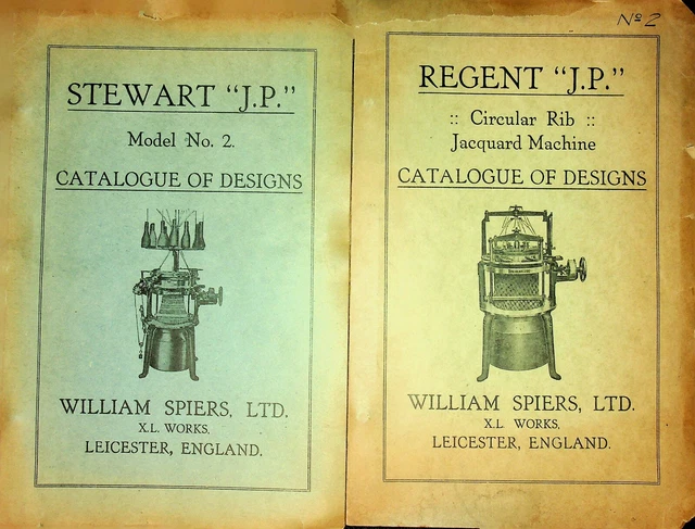 Lote de 2 Antiguos Stewart JP Regent JP Catálogo de Diseños Tejer Jacquard