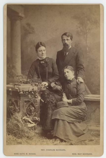 Cabinet Card Photograph - Identified man and Women - Lutheran Missionaries 1870s