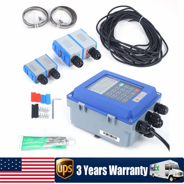 Wall Mounted Digital Ultrasonic Flowmeter Water Flow Meter & TM-1 TS-2 TUF-2000B