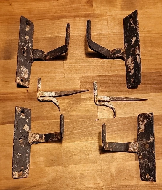 LOT ORIGINAL ANTIQUE Shutter Hardware Wrought Iron Hand Hinge