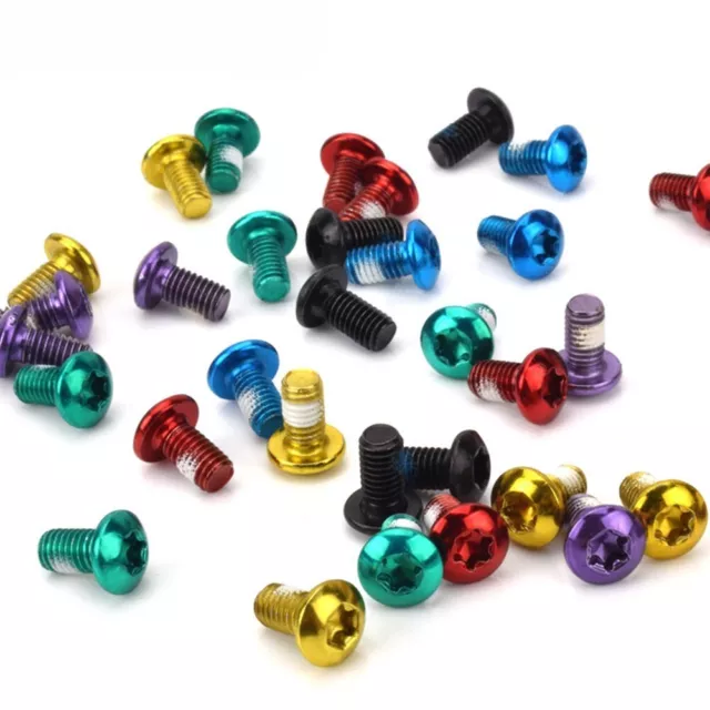 M5 x 9mm T25 Bolts for MTB Disc Brakes 12 Pack with Multiple Color Options