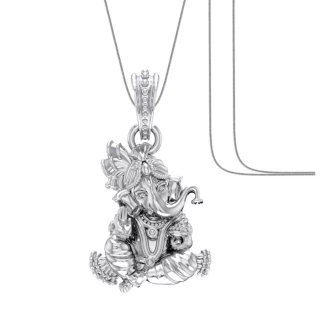 Sterlingsilber 92.5% Purity Lord Ganapathy Schöne Kette Anhänger Für Unisex