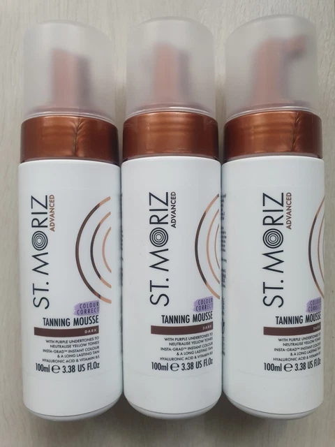 3x St Moriz Espuma de Bronceador Correctora de Color Avanzada - Oscura - 100ml x3 = 300ml