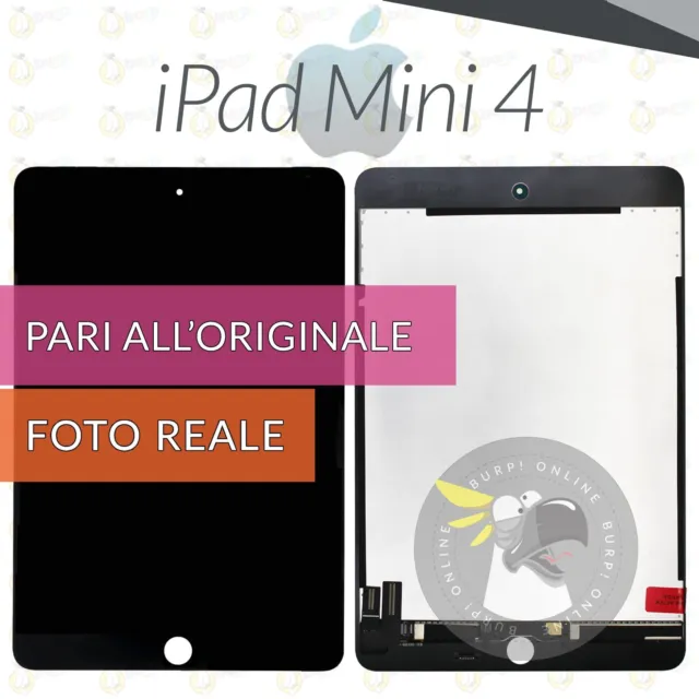 Display Apple Ipad Mini 4 A1538 A1550 Touch Screen Schermo Vetro Lcd Nero