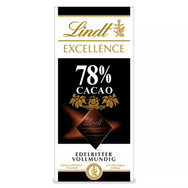 10x 100g Lindt EXCELLENCE 78% Kakao Edelbitter-Schokolade Tafel NEU MHD 30/03/25